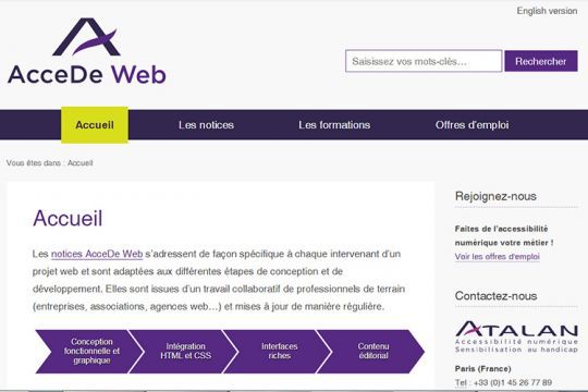 accede-web.com aide les développeurs et les webdesigner à développer une interface accessible.