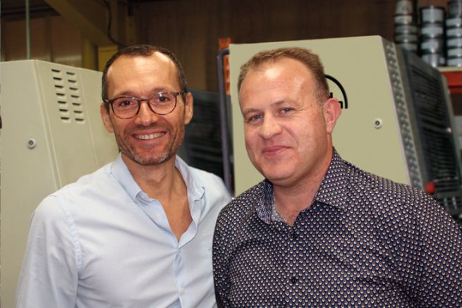 Jean-Philippe Neuville ( gauche) et Emmanuel Gaillard, les nouveaux dirigeants de l'imprimerie SEIC.