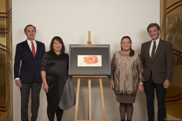 De g  d : Julien de Beaumarchais de Rothschild, Chiharu Shiota, Camille Sereys de Rothschild et Philippe Sereys de Rothschild