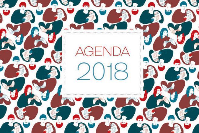 Agenda 2018 ralis par les tudiants de l'Ecole Estienne.