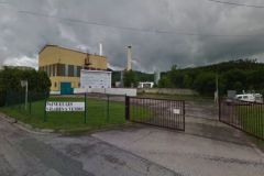 Entre de l'usine UPM situe  Docelles en Lorraine, en juin 2013