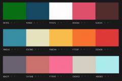 Capture cran de plusieurs palettes gnres par Colormind
