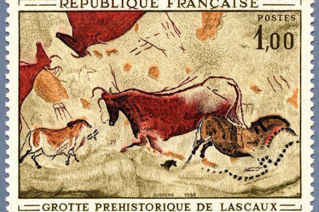 Le prcdent timbre de la grotte de Lascaux imprim en 1968.