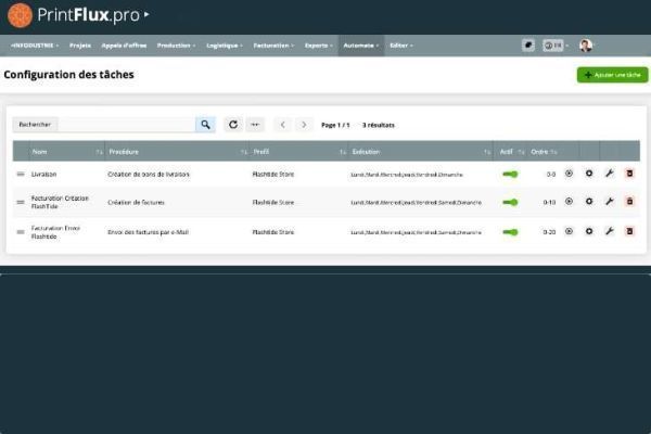 De la commande  la livraison, toutes les tapes de production peuvent tre automatises grce  PrintFlux.