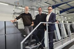 David Boisson et Alexis Alvarez, cog�rants d'Imp'Act, et Bernard Bonans�a, responsable de comptes pour Heidelberg