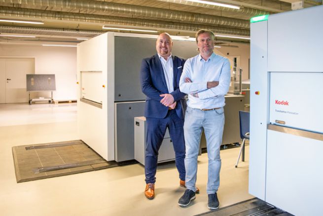 Kristof Vanden Bussche de Kodak Belgique et Bart De Bie, pdg d'Antilope De Bie Printing