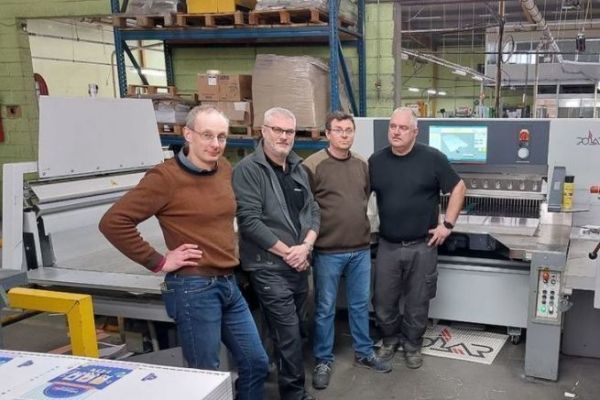 Vianney Duhoo (DG Faonnables Hauts-de-France), Lionel Mrel (Heidelberg), Grgory Cavrot (associ), David Labitte (massicotier)