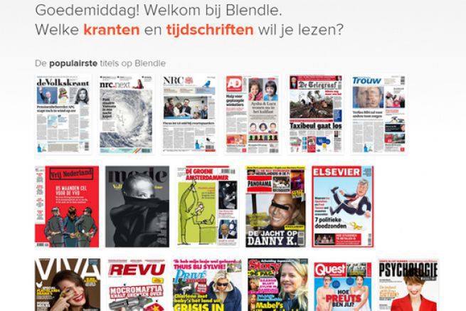 Capture d'cran du site Blendle.nl montrant une slection de diffrents titres de presse