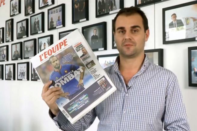  Jrme Cazadieu, directeur de la rdaction, prsente le nouveau format dans une vido poste sur le site du journal sportif.