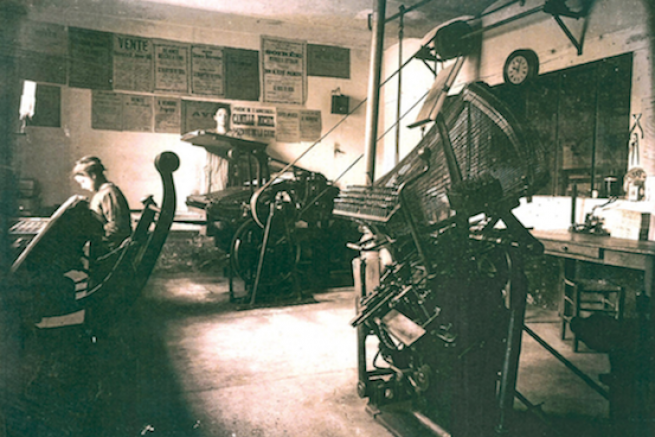 L'atelier du Crestois en 1920.