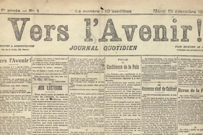 Le Journal belge L'Avenir (lanc en 1918) change de format et d'imprimerie.